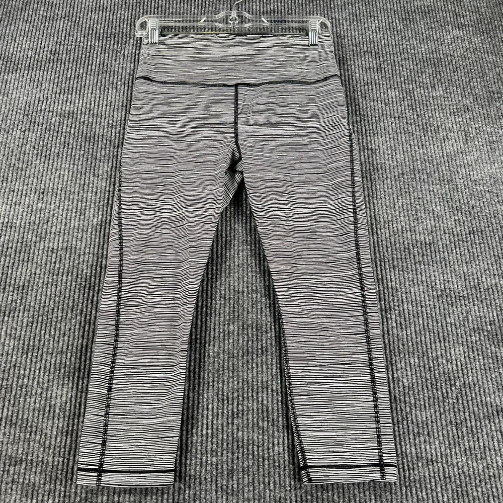Athleta Ultimate Capri Leggings Womens Small Gray Striped Active Casual Workout